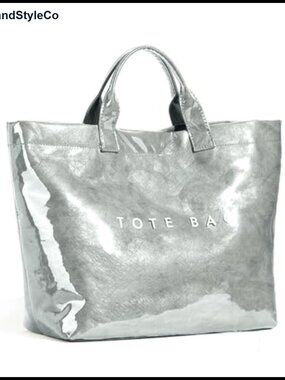 Large PVC Tote Bag Letters Print Handbag Shoulder Bag Clear Shopping Hobo